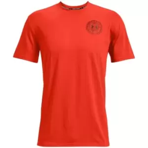 Image of Under Armour AM Crest T Shirt Mens - Orange