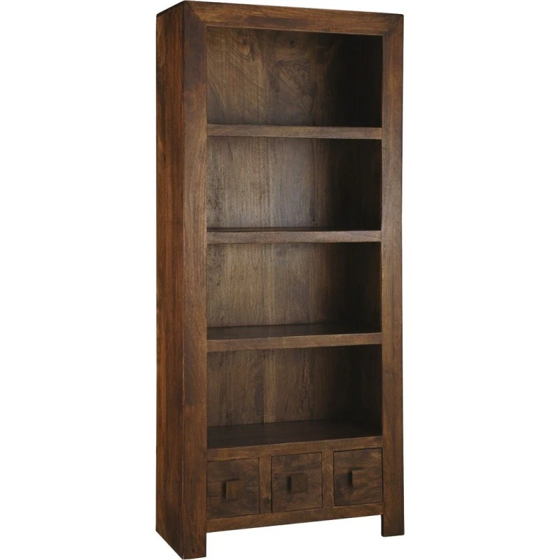 Image of Jaipur Furniture Ltd Large Bookcase - Mango Wood - L30 x W75 x H175cm - Dark Finish in Brown Brown Unisex