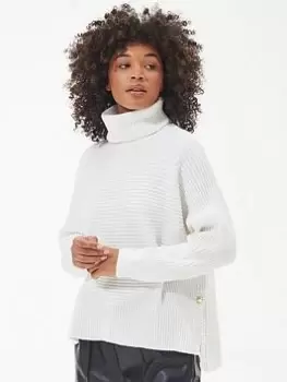 Image of Barbour International Boulevard Knitted Jumper - White, Size 10, Women