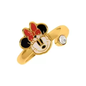 Image of Disney Minnie Mouse Red and Black Gold Plated Clear Stone Ring RF00393YRWL