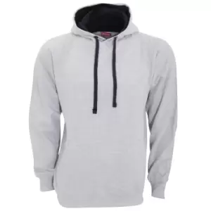 image of FDM Unisex Contrast Hooded Sweatshirt / Hoodie (300 GSM) (S) (Heather Grey/Navy)