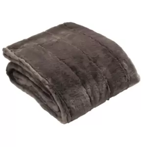 image of Paoletti Empress Faux Fur Throw Polyester Taupe 200 x 140cm