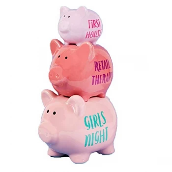 image of 'Pennies & Dreams' Triple Piggy Bank - Girl's Night Out