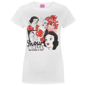 Image of Disney Womens/Ladies Snow White One Bite T-Shirt (L) (White)