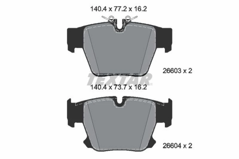 Image of Brake pad set TEXTAR 2660301