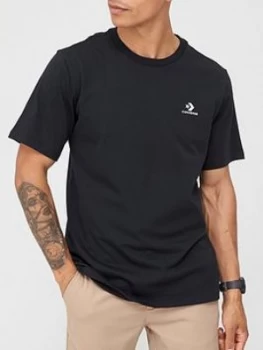 Image of Converse Embroidered Star Chevron Left Chest Tee - Black