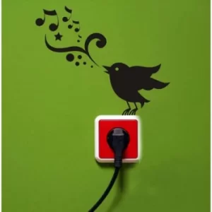 Image of PRIZ-1 Black Decorative Wall Outlet Sticker