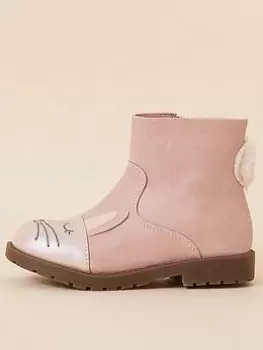 Image of Accessorize Girls Bunny Chelsea Boots - Pink, Size 11 Younger