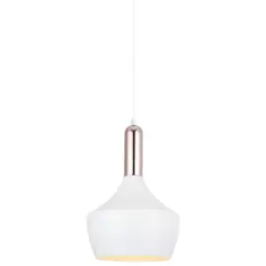 image of Netlighting Modern Hanging Pendant White, Copper 1 Light, E27 - ITLMDM-3028/1 W+