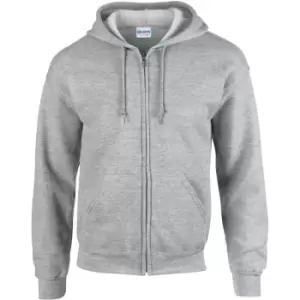 Image of Gildan Heavy Blend Unisex Adult Full Zip Hooded Sweatshirt Top (XL) (Sport Grey)