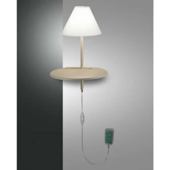 Image of Fabas Luce Lighting - Fabas Luce Goodnight Integrated LED Wall Light Dove Grey / Beige Glass