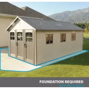 image of 11 Ft. x 21 Ft. Outdoor Storage Shed - Tan - Lifetime