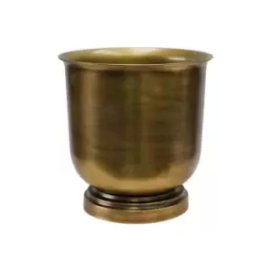 image of Ivyline Outdoor Hampton Antique Brass Metal Urn H:40 x W:31.5 Cm