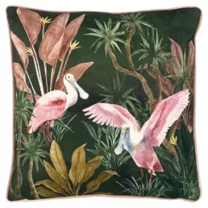 image of Platalea Botanical Cushion Green / 43 x 43cm / Cover Only