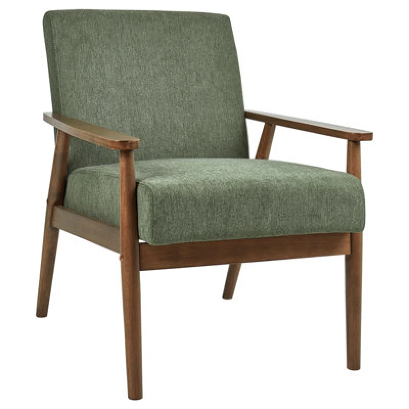 Image of Beliani Armchair Esrum Fabric Dark Brown/ Green