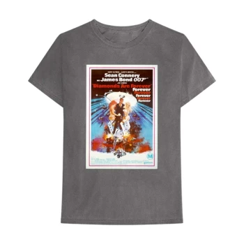 Image of James Bond 007 - Diamonds Are Forever Unisex Large T-Shirt - Grey
