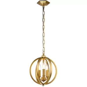 image of Elstead Feiss Corinne Spherical Pendant Ceiling Light Burnished Brass