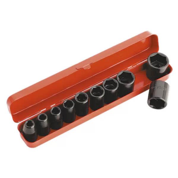 Image of Genuine SEALEY AK56/11M Impact Socket Set 10pc 1/2Sq Drive Metric