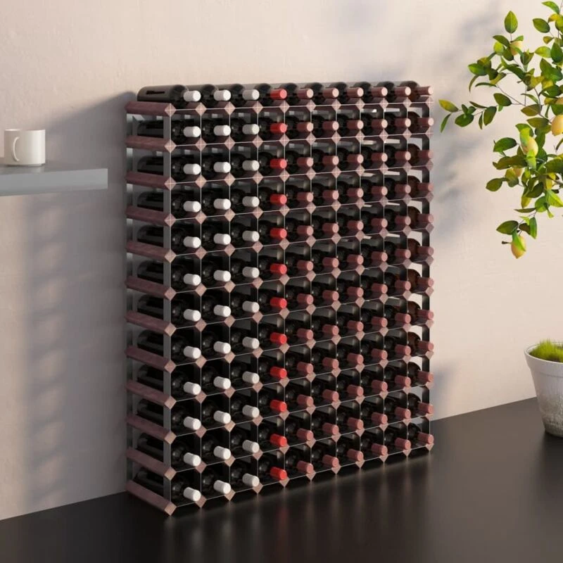 Image of VIDAXL Wine Rack for 120 Bottles Brown Solid Wood Pine Vidaxl 8720286827093
