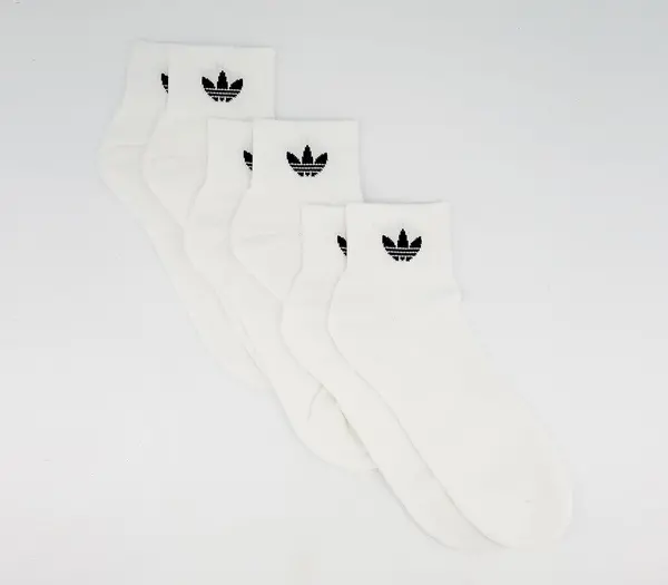 Image of Adidas Mid Ankle Socks White, L