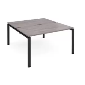 Image of Adapt starter units back to back 1400mm x 1600mm - Black frame and grey oak top
