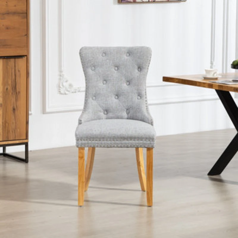 Image of Artemis Home Rezzato Fabric Dining Chairs - Set of 2 in Light Grey Size: 2 Pack Light Grey Unisex 2 Pack