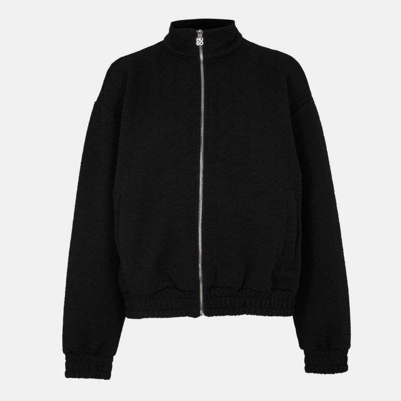 Image of Hugo Womens Dargie Full-Zip Fleece Black 968 female 12 (L)