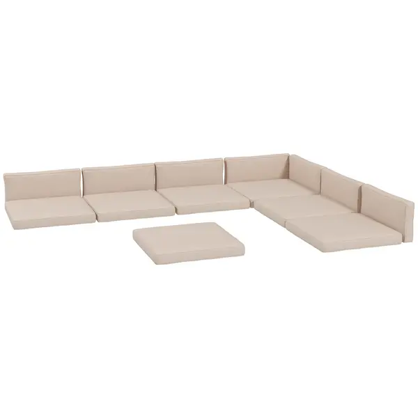Image of Outsunny Outdoor Replacement Seat Cushions for Rattan Furniture, 7 Seat Cushions and 7 Back Cushions for Patio Conversation Set