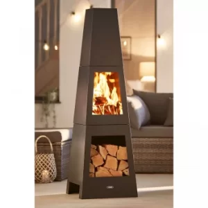 Image of Tower Chiminea with Wood Storage