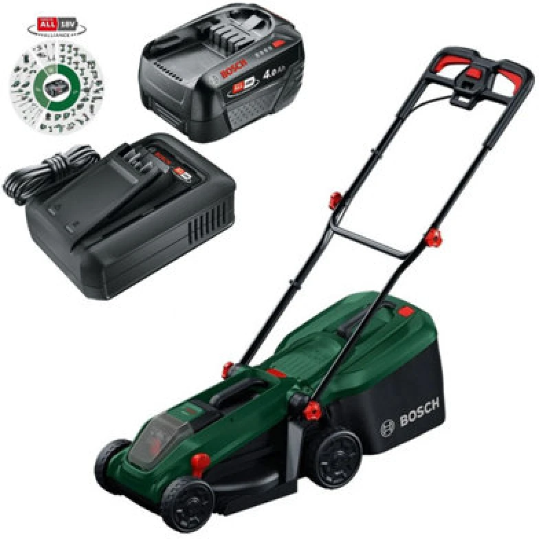 Image of Bosch Rotak 18V-32 Cordless Lawnmower Lawn Mower 32Cm 1 X 4.0Ah Battery - Bosch Power For All