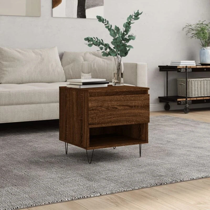 Image of Vidaxl Coffee Table Brown Oak 50X46X50 Cm Engineered Wood, Brown 830922