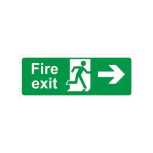 Castle Promotions - Fire Exit Arrow Right - Rigid Polypropylene - 150mm x 400mm - SS012F