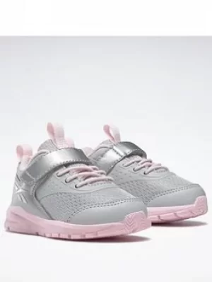 Image of Reebok Rush Runner 4 Shoes, Grey/Silver/Pink, Size 3.5