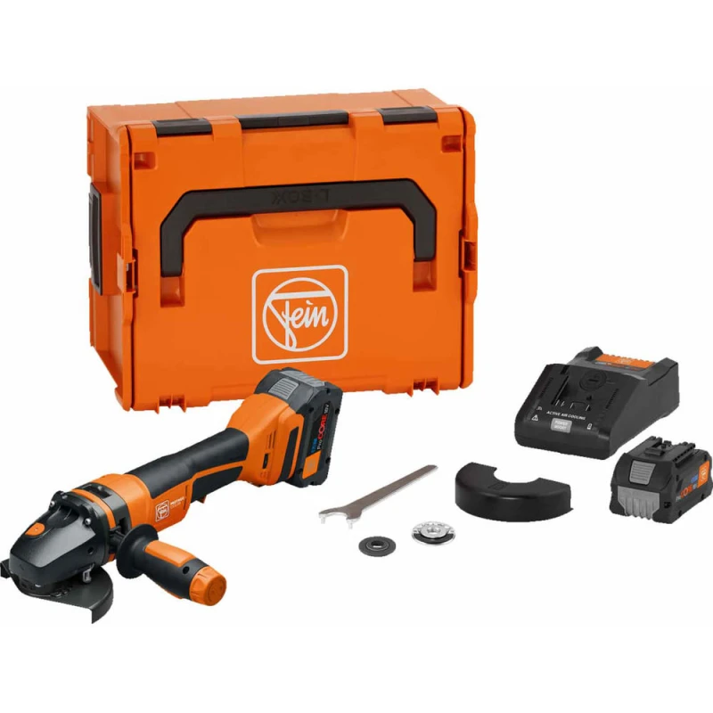 Image of Fein CCG 18-115-12 PD-SEC AS Protago 18v Cordless Angle Grinder 115mm 2 x 8ah Li-ion ProCore Charger Case 71221962240
