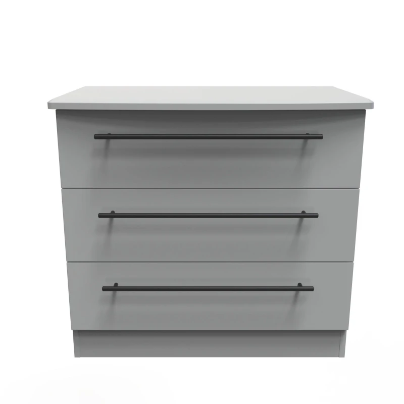 Image of Howard 3 Drawer Chest In Dusk Grey (Ready Assembled)