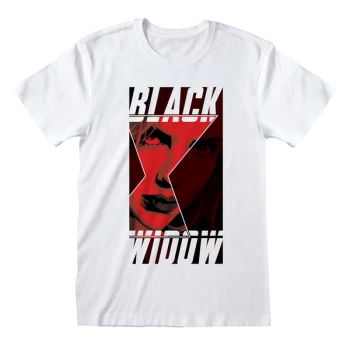 Image of Black Widow Movie - Box Image Unisex Large T-Shirt - White