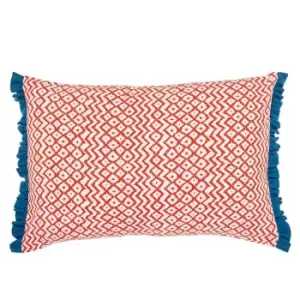 Image of Sanderson Emperor Peony Cotton Cushion - Red