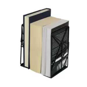 Image of Geometric Bookends Heavy Duty Non-Slip Black M&amp;W