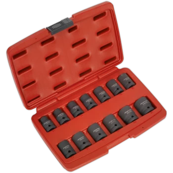 Image of Sealey 13 Piece 1/2" Drive Total Drive Impact Socket Set 1/2"