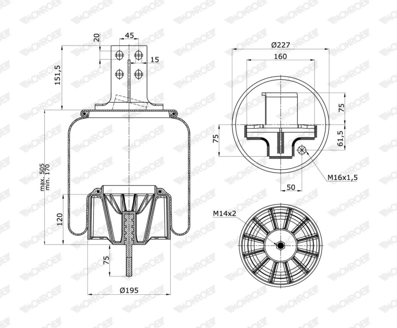 Image of MONROE Boot, air suspension MONROE ASP3032