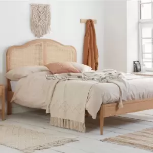 image of Olivia's Lincoln Rattan Bed in Oak / Kingsize