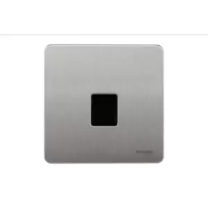 Image of Schneider USFP 1G Telephone Secondary Socket Black Insert Stainless Steel - GU7462BSS