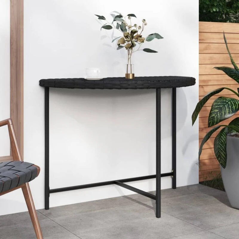 Image of VIDAXL Garden Table Black 100x50x75cm Poly Rattan vidaXL 8720286638125