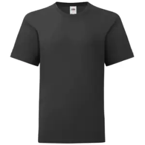Image of Fruit Of The Loom Childrens/Kids Iconic T-Shirt (12-13 Years) (Black)