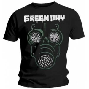 image of Green Day Green Mask Mens Black T Shirt: Large