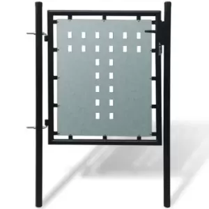 image of Vidaxl Black Single Door Fence Gate 100 X 125 cm