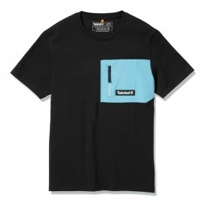 image of Timberland Timberland Arch Mix T Shirt - Black/Ad Blue