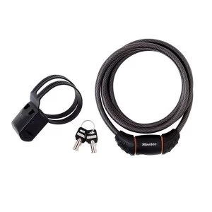 Image of Master Lock Black Braided Steel Keyed Cable 1.8m x 10mm