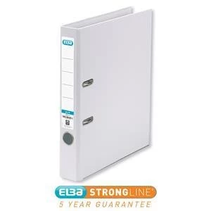 Image of Elba A4 Mini Lever Arch File PVC 50mm Spine White Pack of 10