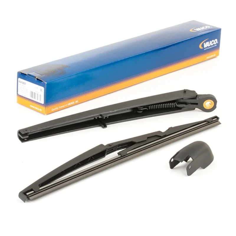 Image of VAICO V24-0557 Wiper Arm Set, window cleaning with integrated wiper blade GRP (Glass fibre Reinforced Plastic), PBT Wiper Arm Set,window cleaning (654